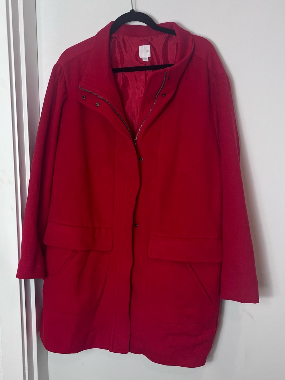 J. JILL Coat Outdoor Jacket Red Zip Snap Up Women’s 4X Super Soft Fall Winter